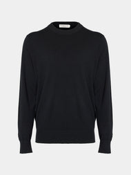 Arch4 - Bene Baby Goat Cashmere Crew-Neck Sweater | Size: M - Black - ABASK - 