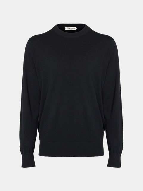 Arch4 - Bene Baby Goat Cashmere Crew-Neck Sweater | Size: M - Black - ABASK - 