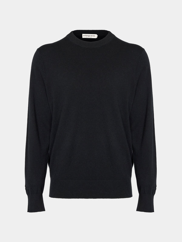Arch4 - Bene Baby Goat Cashmere Crew-Neck Sweater | Size: M - Black - ABASK - 
