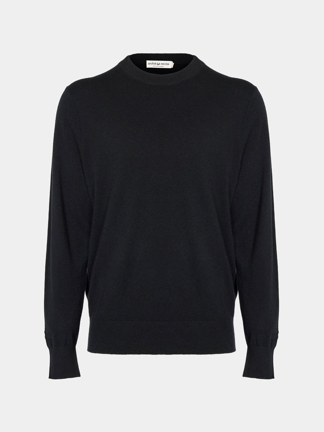 Arch4 - Bene Baby Goat Cashmere Crew-Neck Sweater | Size: M - Black - ABASK - 