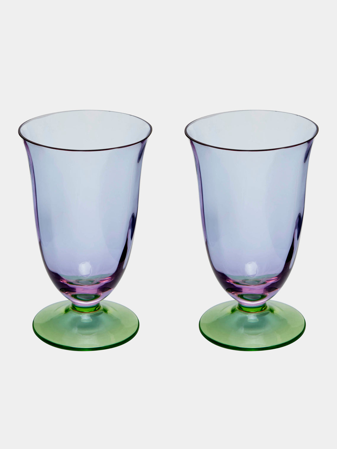 NasonMoretti - Archive Revival 1982 Hand-Blown Murano Water Glasses (Set of 2) - Purple - ABASK