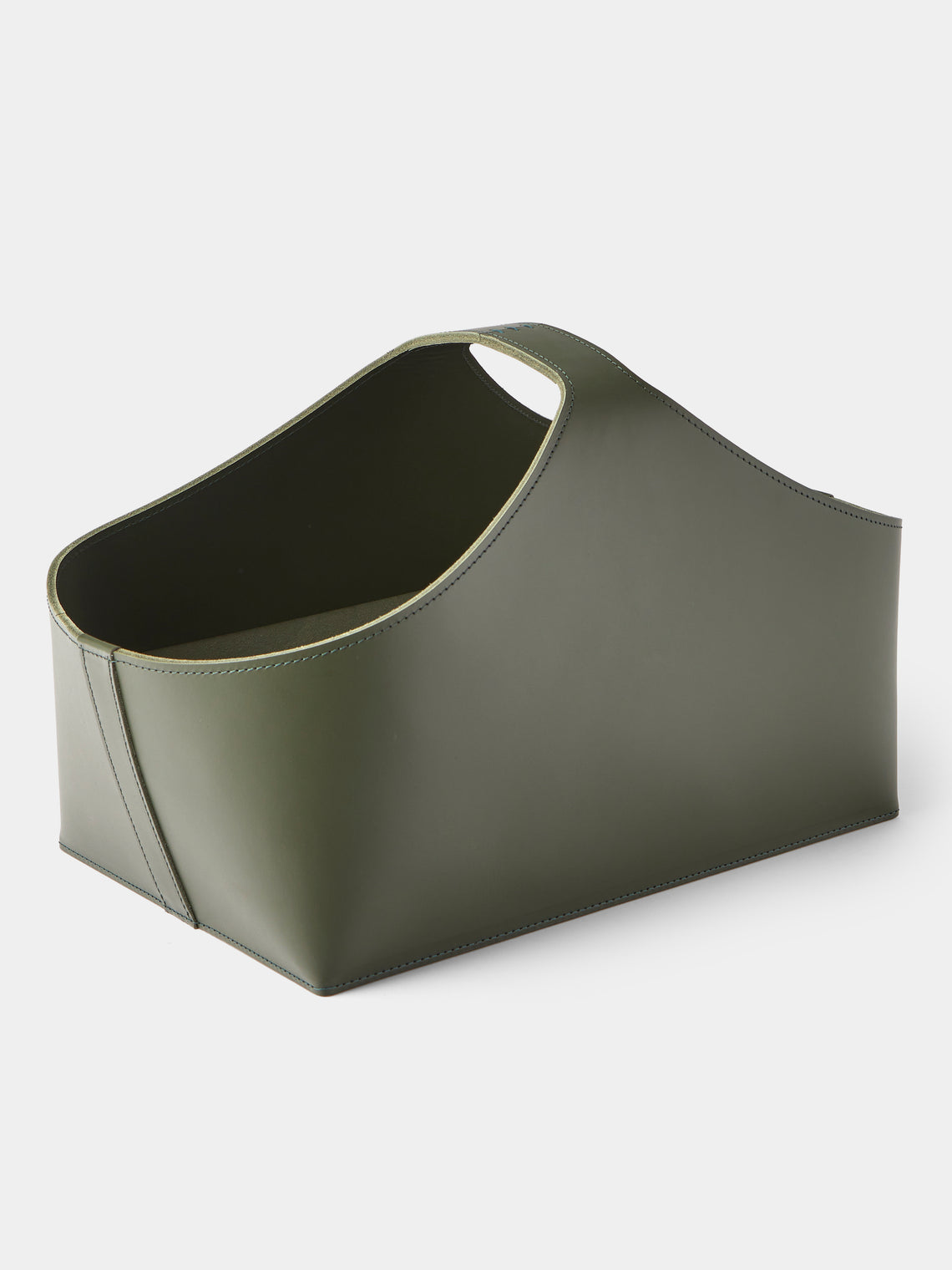 Rabitti 1969 - Arco Leather Basket with Handles - Green - ABASK