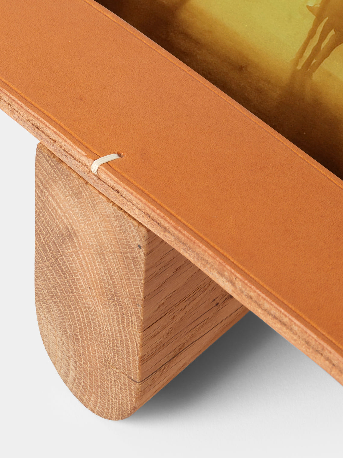 Otzi Studio - Billet Leather & Wood Photo Frame Landscape (7x5 inch Photo) - Natural - ABASK