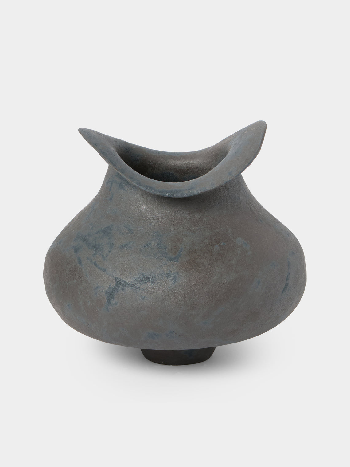 By Raffaella - Attilia Hand-Coiled Stoneware Vase (7.5in/19cm) - Gray - ABASK - 