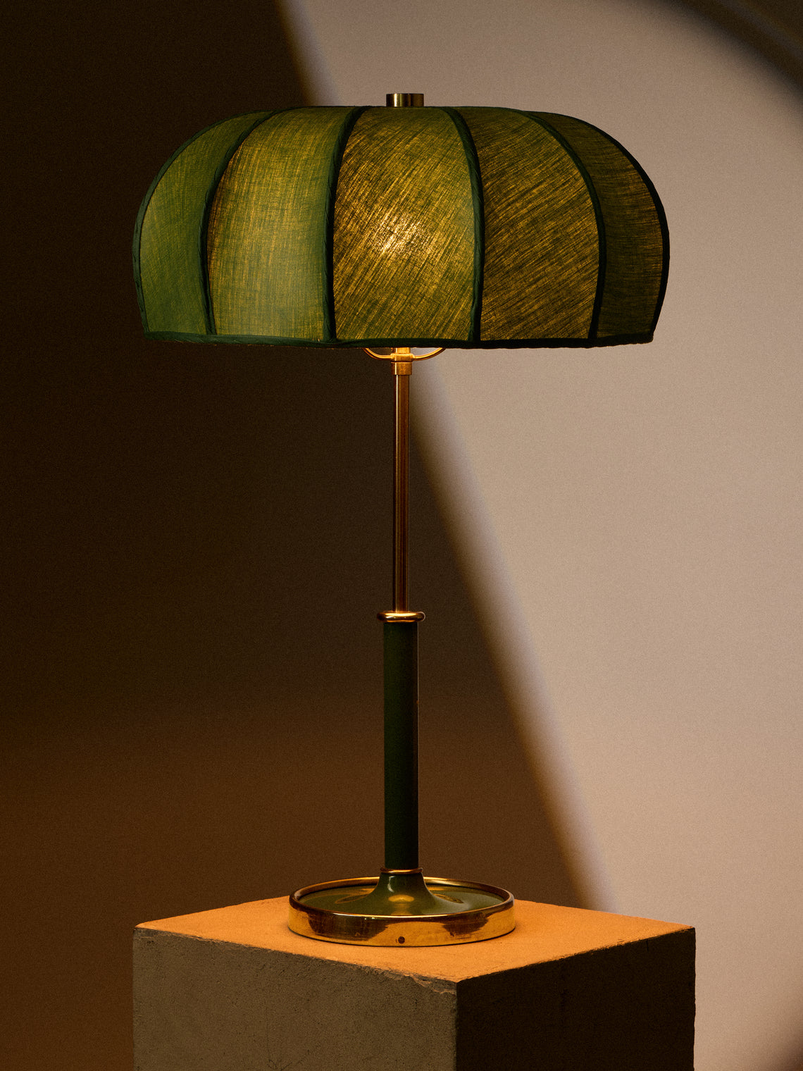 Antique and Vintage - 1940 Josef Frank Model 2466 Lacquer and Brass Table Lamp - Green - ABASK