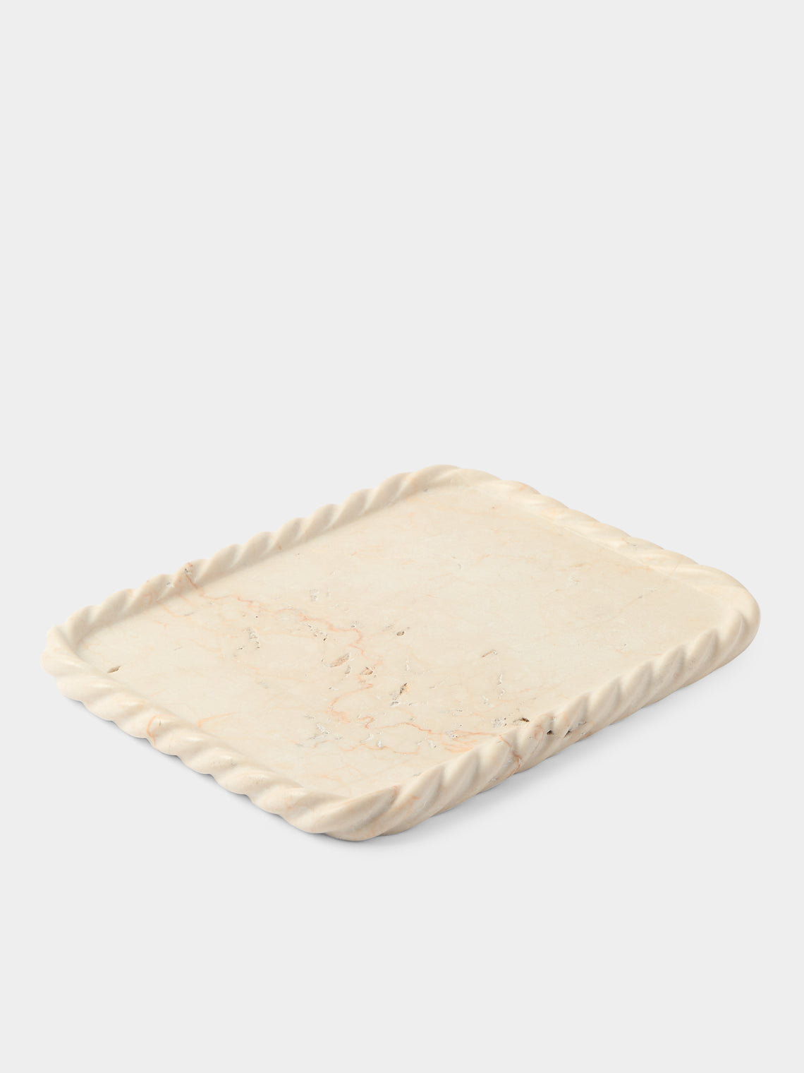 Anastasio Home - Juliet Marble Tray (9.5in/24cm) - White - ABASK