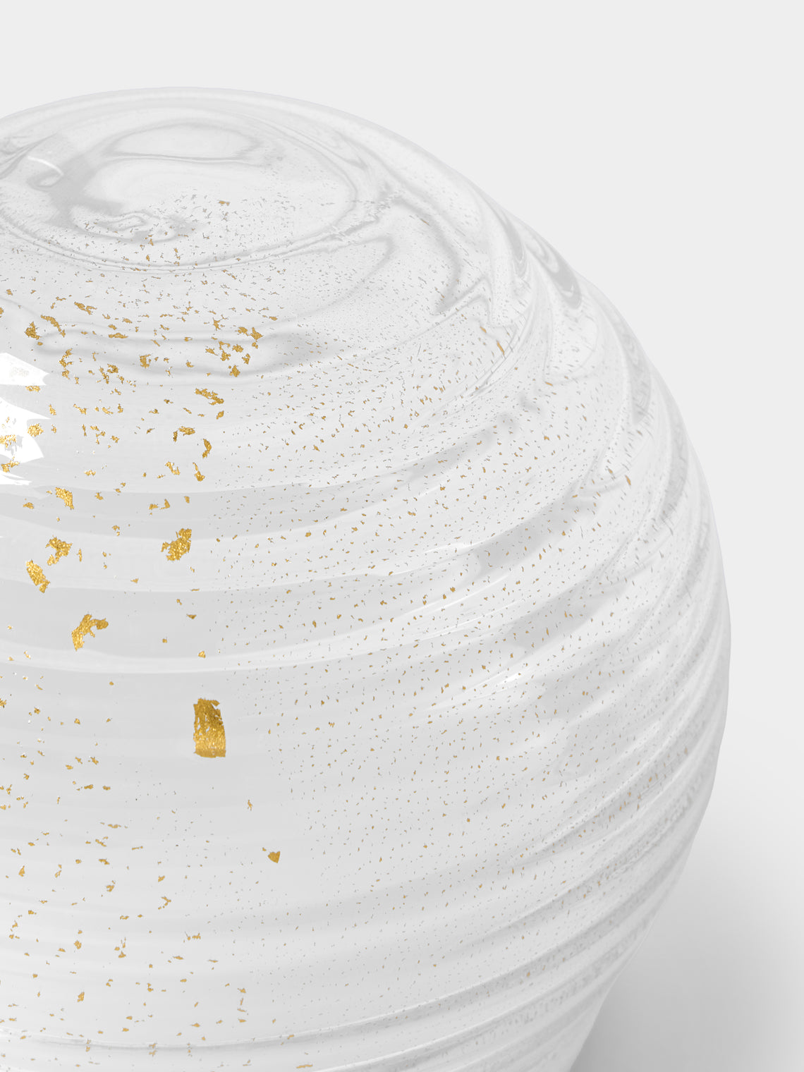 Green Wolf Lighting - Gold Fleck Curve Hand-Blown Murano Glass Portable Table Light - Clear - ABASK