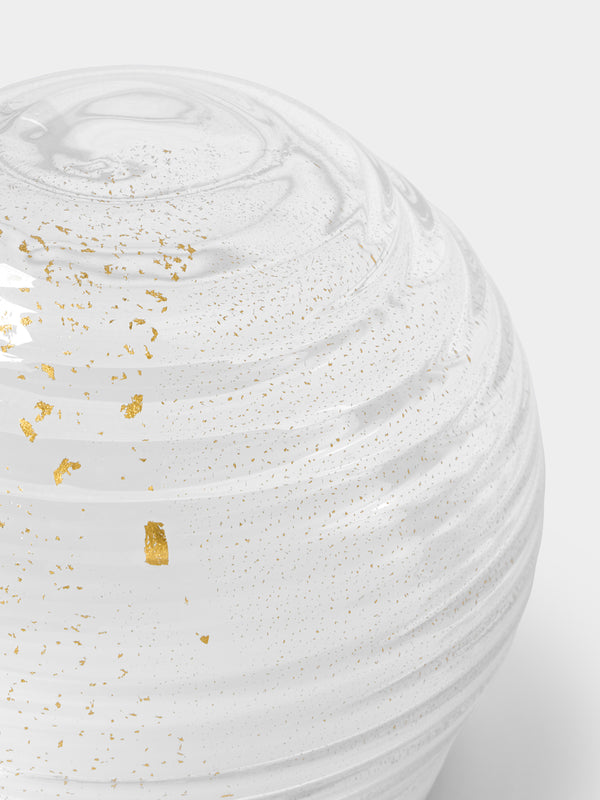 Green Wolf Lighting - Gold Fleck Curve Hand-Blown Murano Glass Portable Table Light - Clear - ABASK