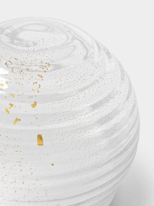 Green Wolf Lighting - Gold Fleck Curve Hand-Blown Murano Glass Portable Table Light - Clear - ABASK