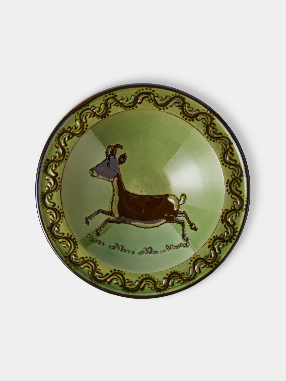 Poterie d’Évires - Animals Hand-Painted Ceramic Breakfast Bowls (Set of 4) - Brown - ABASK