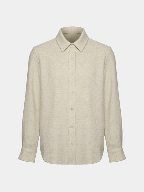 God's True Cashmere - Pearlescent Ombré Tartan Cashmere Shirt | Size: S - Beige - ABASK - 