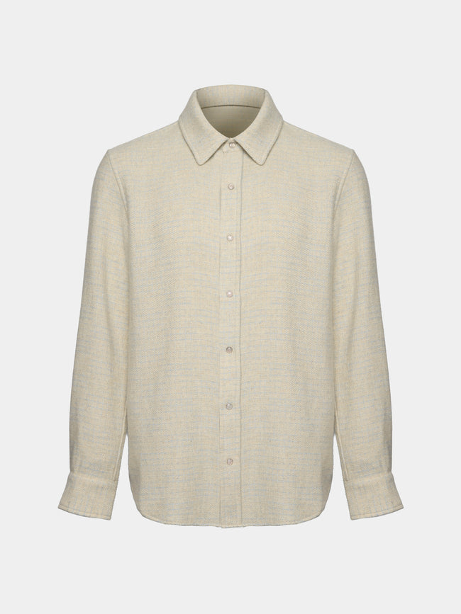 God's True Cashmere - Pearlescent Ombré Tartan Cashmere Shirt | Size: S - Beige - ABASK - 