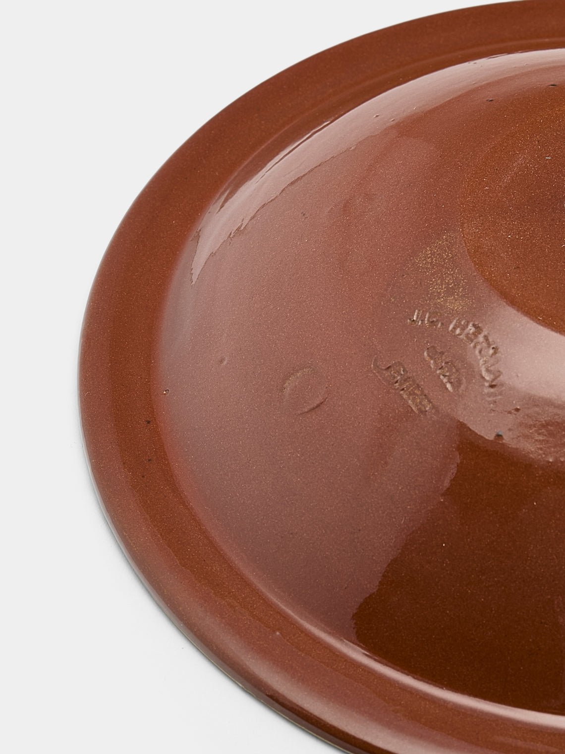 Poterie d’Évires - Flowers Hand-Painted Ceramic Serving Bowl - Light brown - ABASK