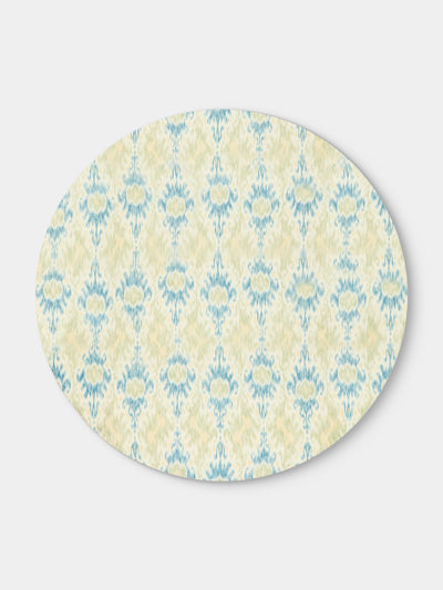 D'Ascoli - Amina Printed Linen Round Tablecloth (118in/3m) - Blue - ABASK - 