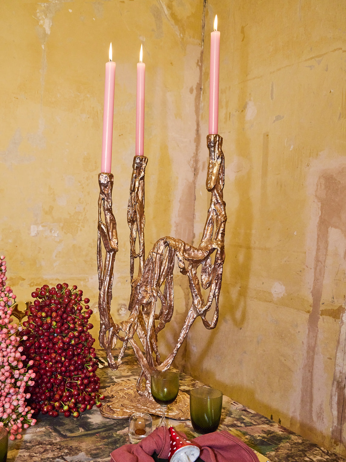 Viya - Golden Banyan Bronze Candelabra - Bronze - ABASK