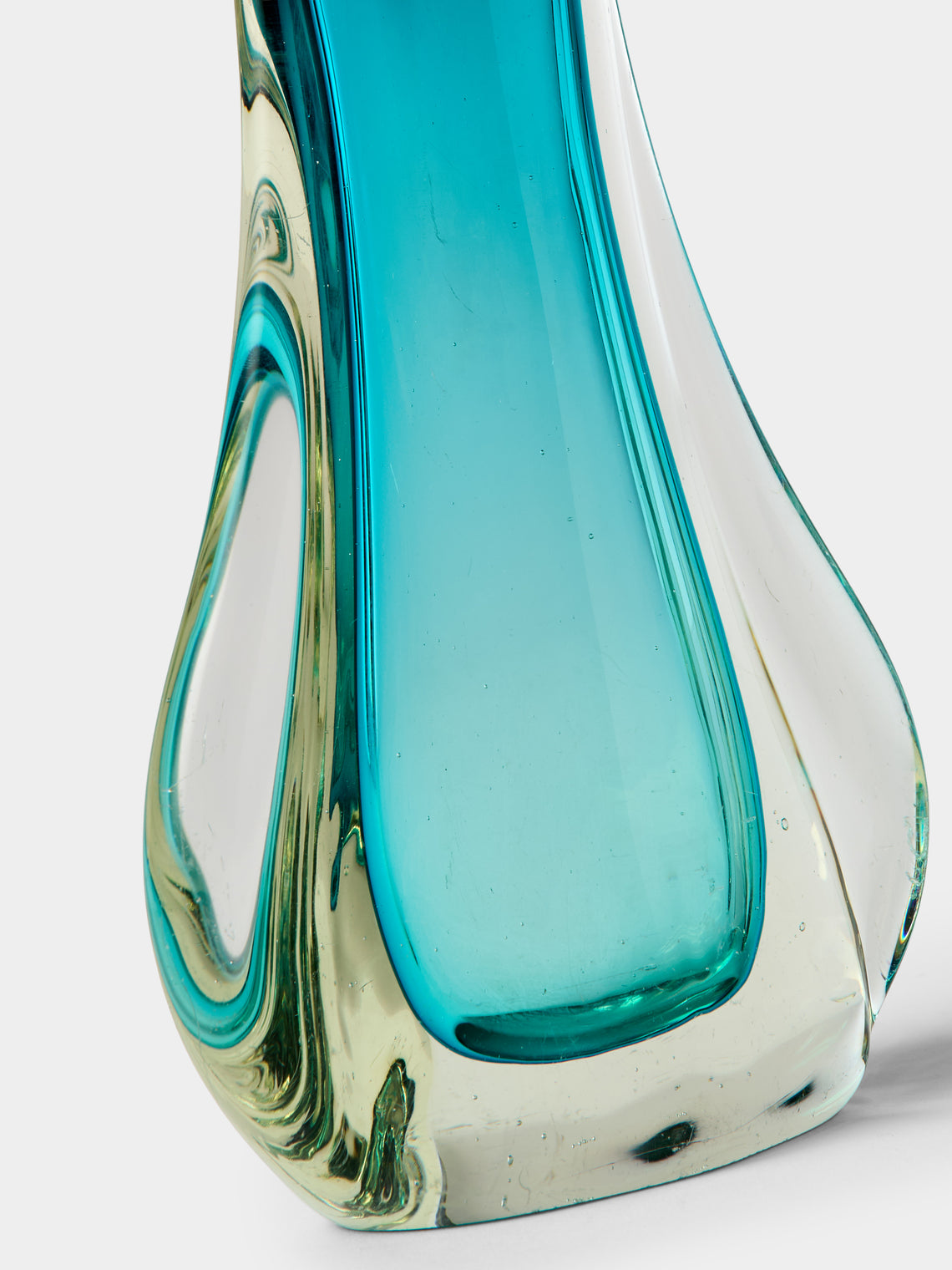 Antique and Vintage - Mid-Century Crystal Vase - Blue - ABASK