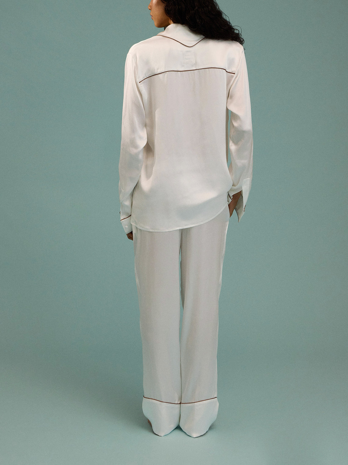 Dorso - Bandana Silk Pajama Set | Size: S - White - ABASK