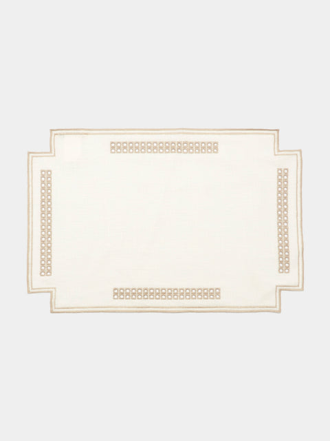 Borgo delle Tovaglie - Eva Embroidered Linen Placemats (Set of 4) -  - ABASK - 