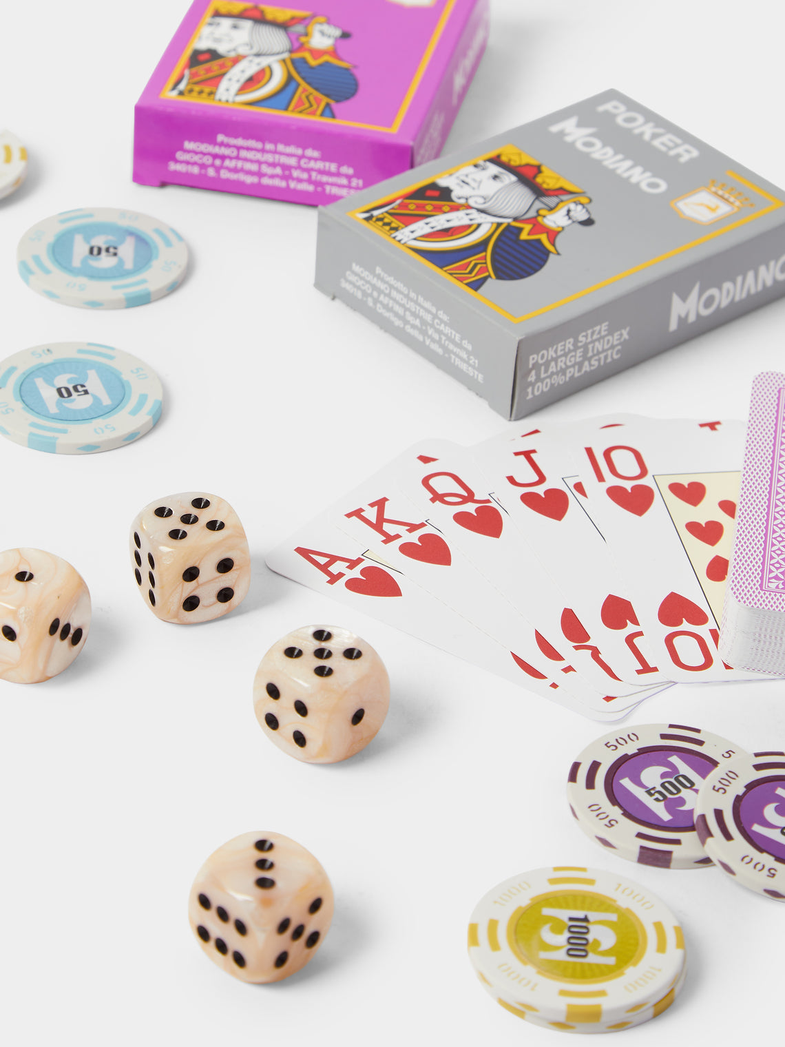 Hector Saxe - Leather Poker Set - Taupe - ABASK