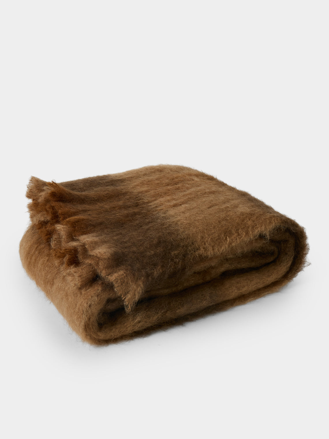 The Wren - Arbor Handwoven Mohair and Wool Throw (76.5in/1.95m) - Brown - ABASK
