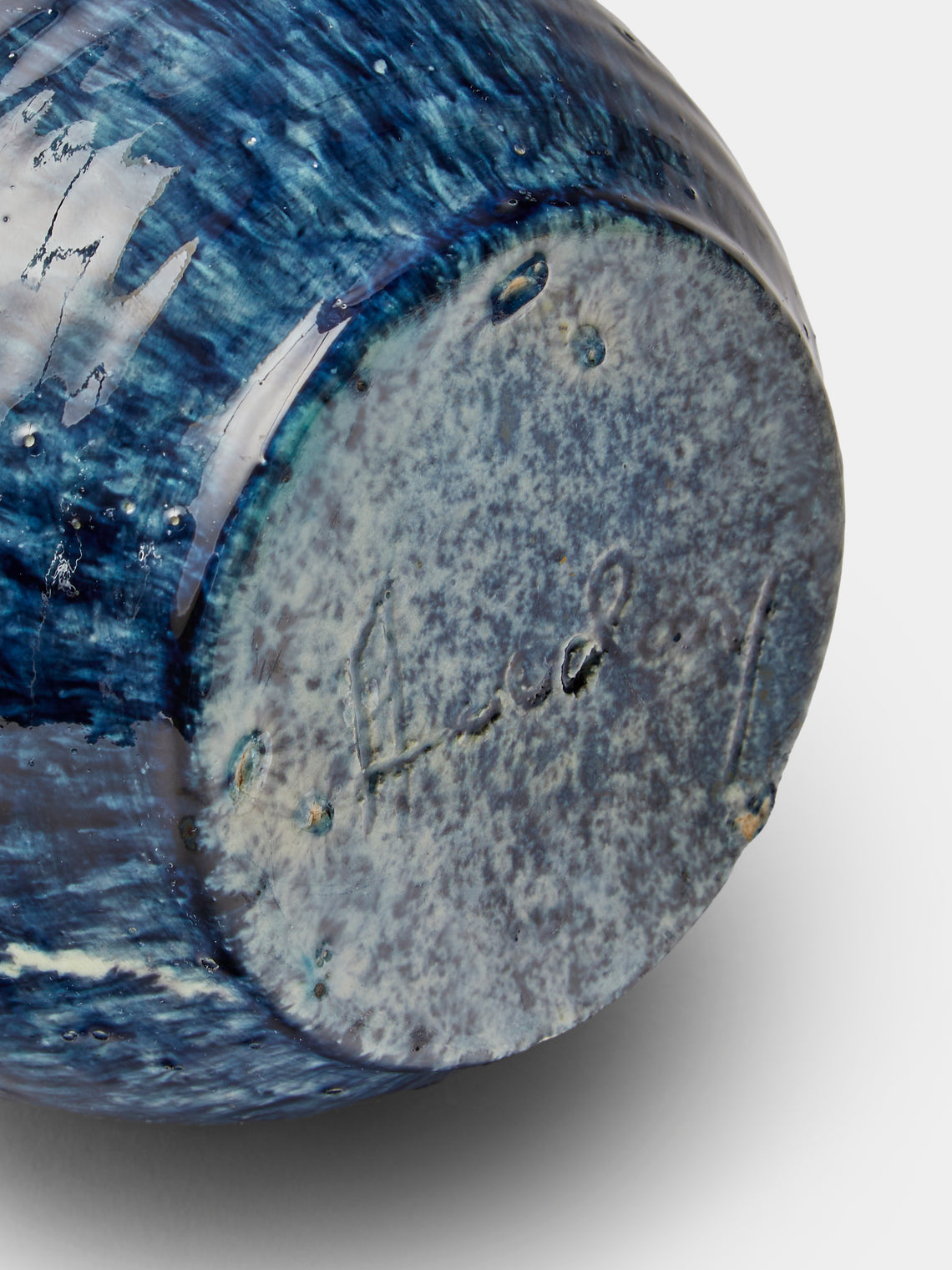 Antique and Vintage - 1960s Accolay Ceramic Jug - Blue - ABASK