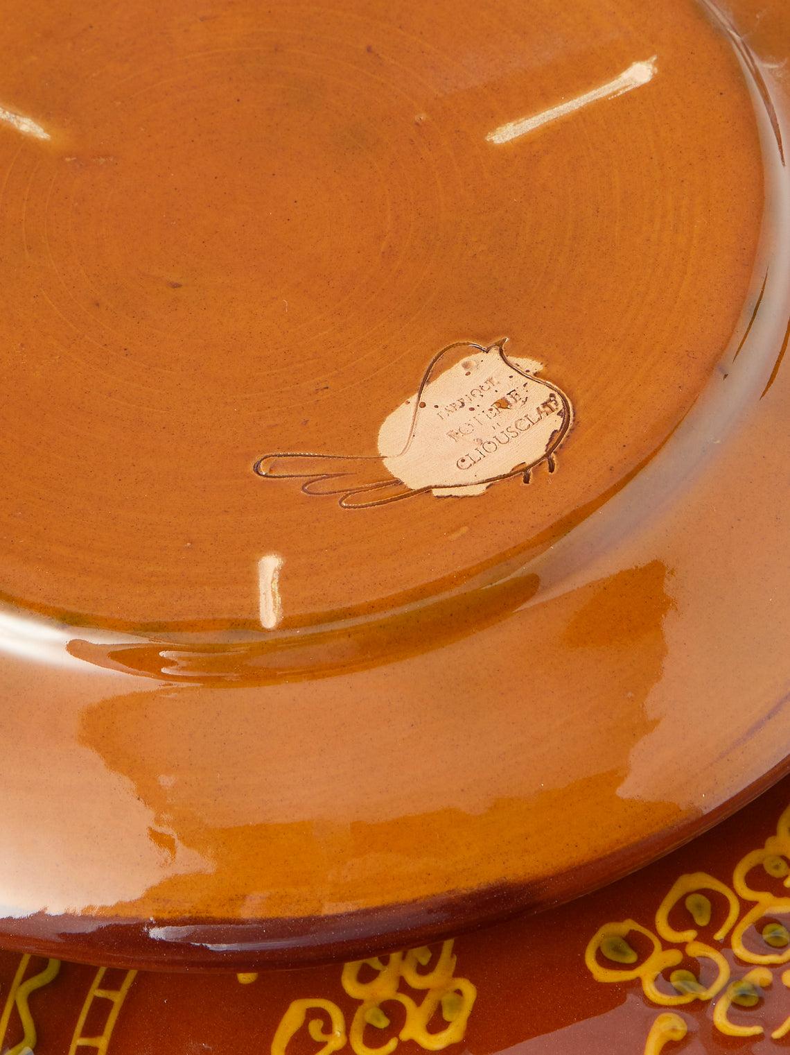 Poterie de Cliousclat - Hand-Painted Slipware Dinner Plates – 10in/25.5cm (Set of 4) - Brown - ABASK