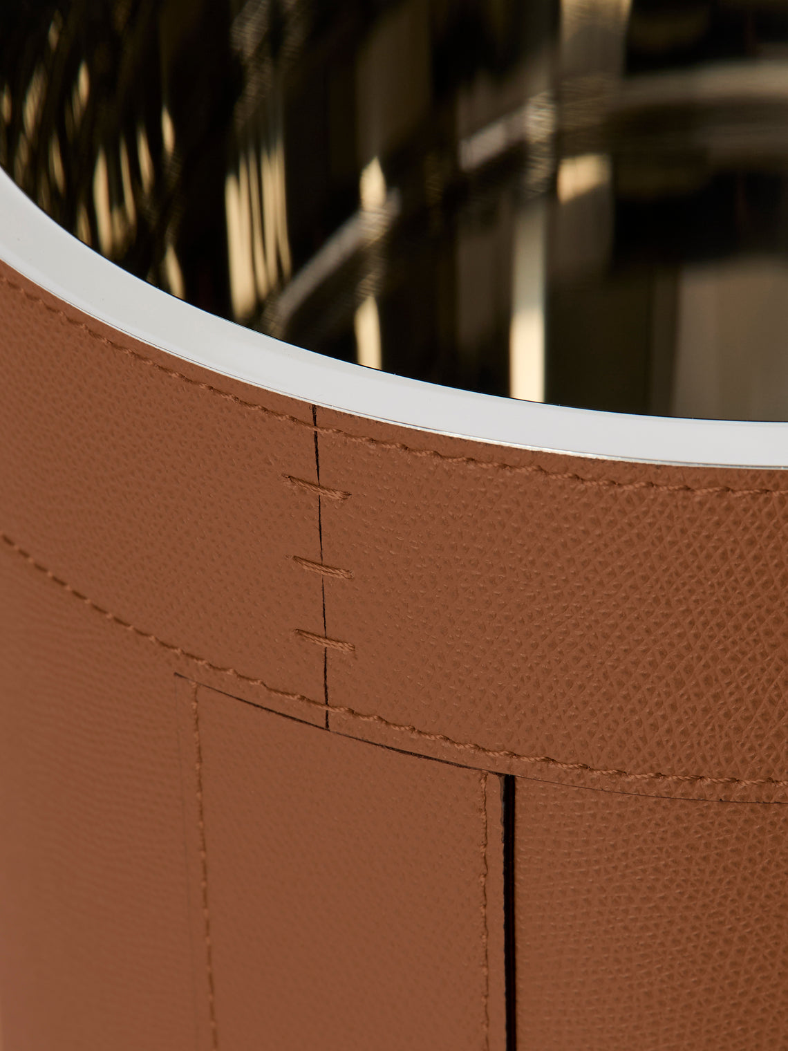 Giobagnara - Brus Leather Wastepaper Bin - Brown - ABASK