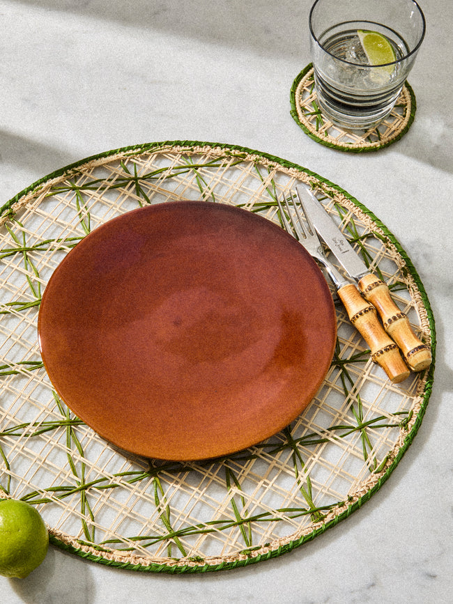 Artesanías del Atlántico - Panal Handwoven Palm Placemats (Set of 4) - Green - ABASK