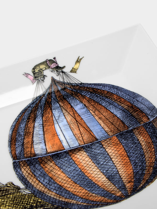 Fornasetti - Palloni Hand-Painted Porcelain Square Tray -  - ABASK