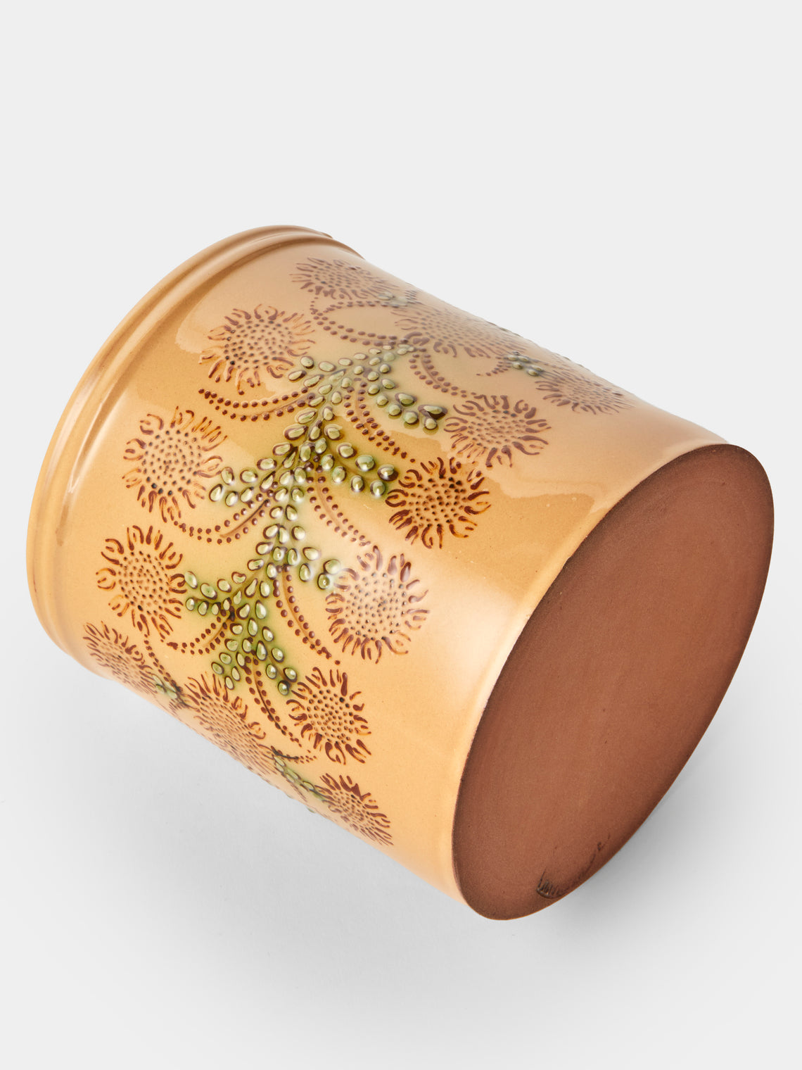 Poterie d’Évires - Flowers Hand-Painted Ceramic Utensil Pot - Cream - ABASK