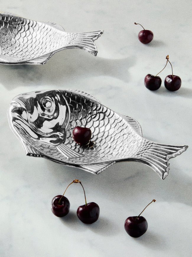 Antique and Vintage - 1970s Sterling Silver Fish Platter - Silver - ABASK