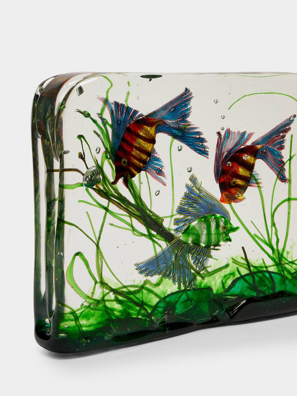Antique and Vintage - 1950 Gino Cenedese Barbini Aquarium Sculpture - Clear - ABASK