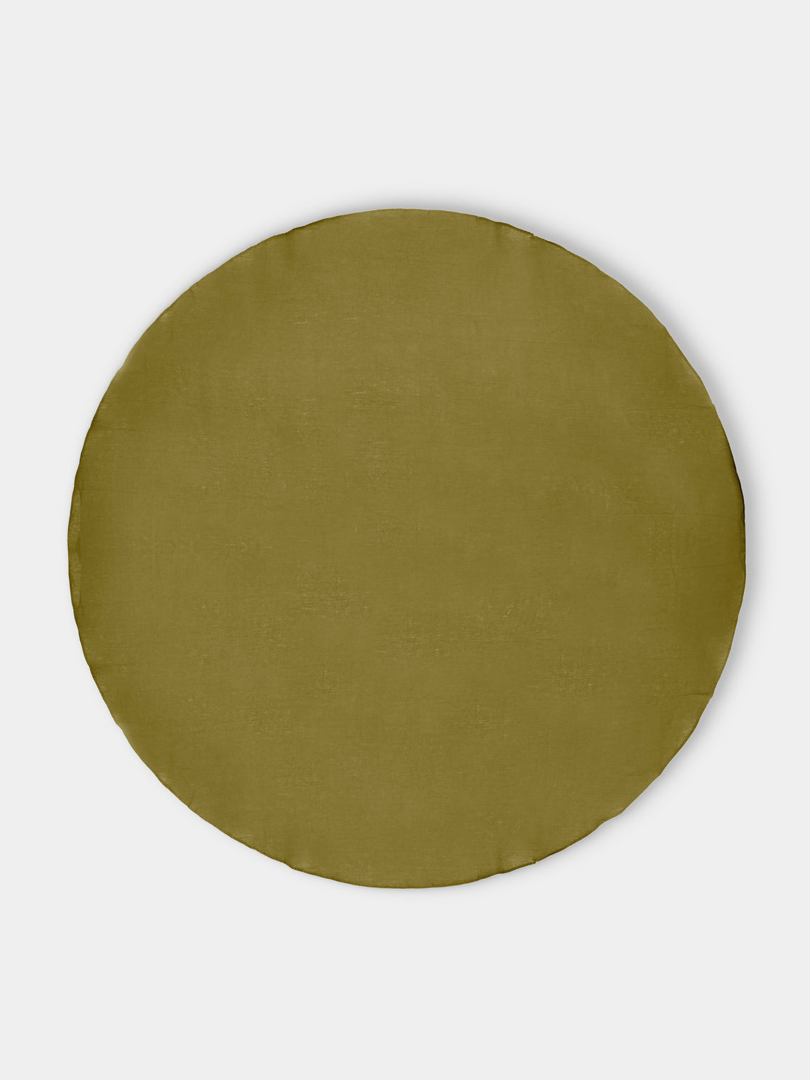 Volga Linen - Linen Round Tablecloth (110in/2.8m) - Green - ABASK - 