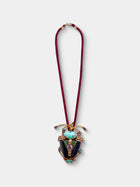 Mahnaz Collection - Vintage Iradj Moini Turquoise, Amethyst and Hard Stone Insect Brooch Pendant - Multiple - ABASK - 