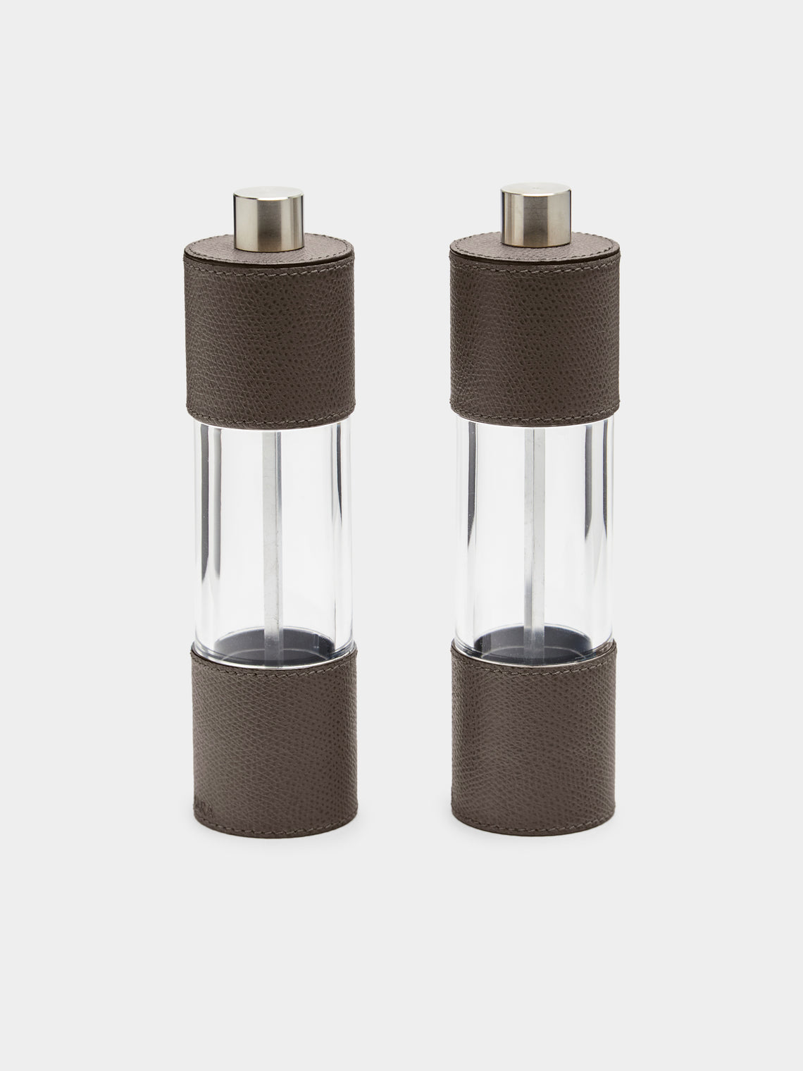 Giobagnara - Otello Leather Salt and Pepper Mills (Set of 2) - Gray - ABASK - 
