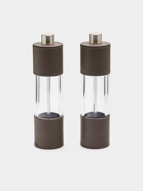 Giobagnara - Otello Leather Salt and Pepper Mills (Set of 2) - Gray - ABASK - 