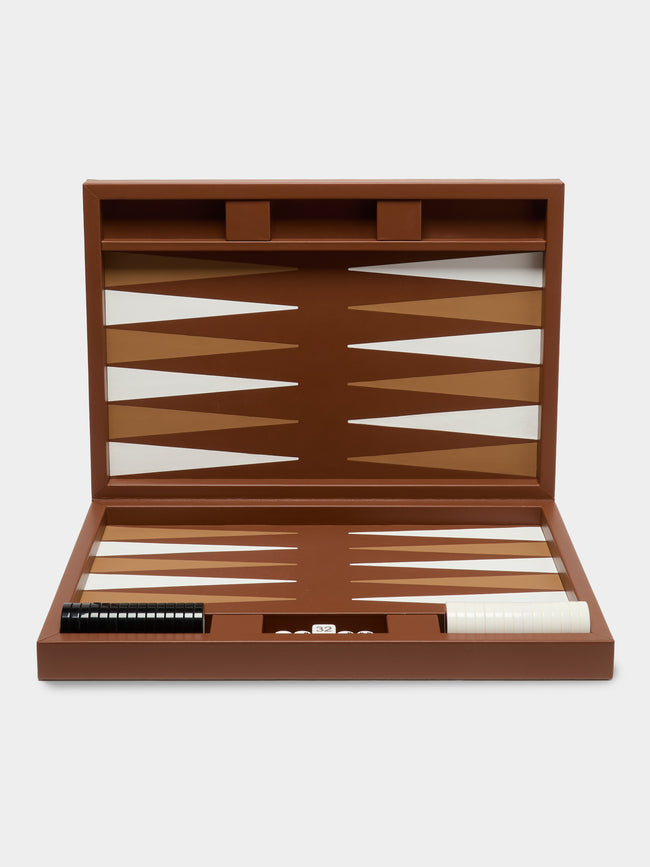 Riviere - Eva Handwoven Leather Backgammon Set - Brown - ABASK - 