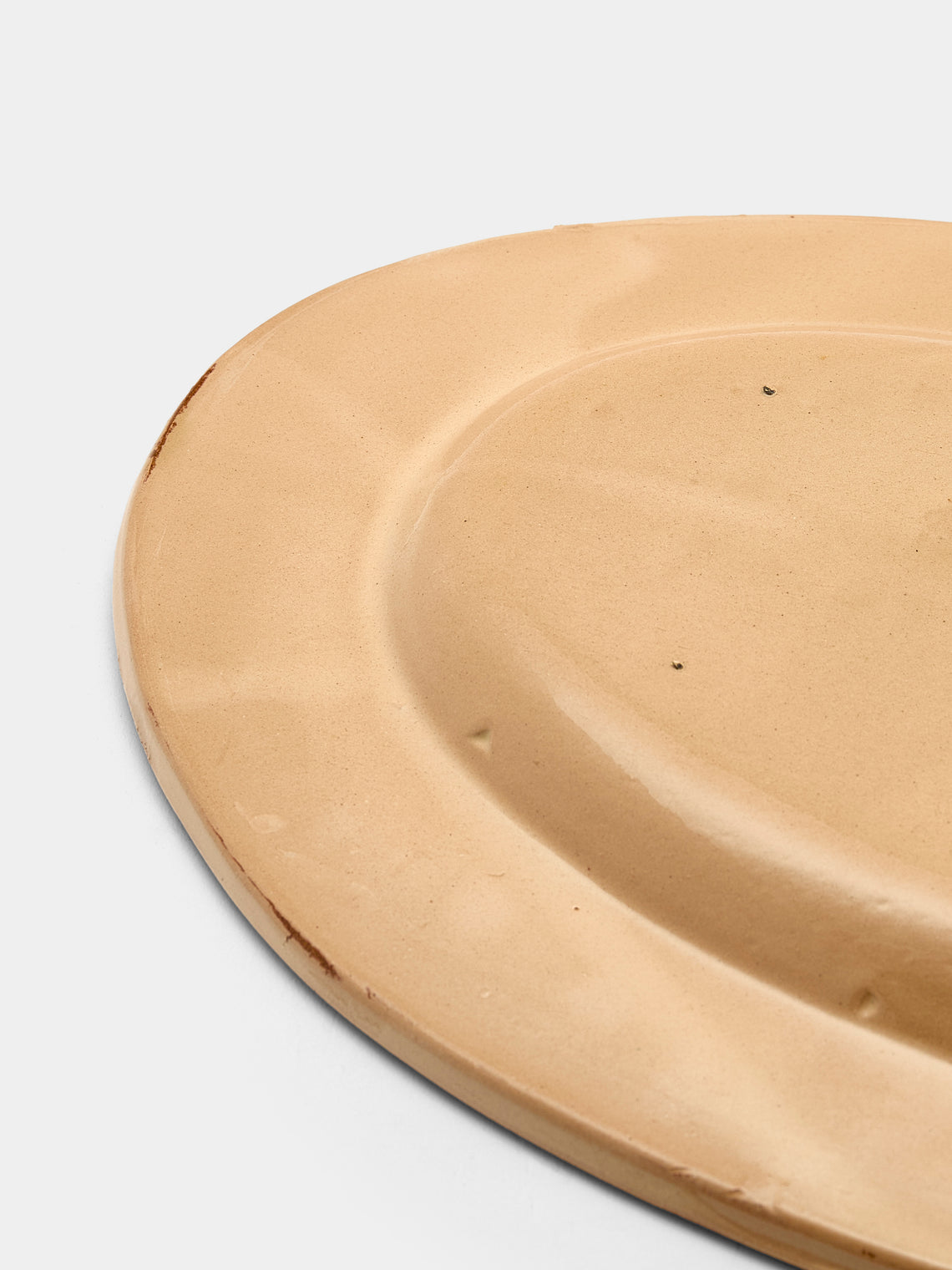 Poterie d’Évires - Deer Hand-Painted Ceramic Oval Platter - Cream - ABASK