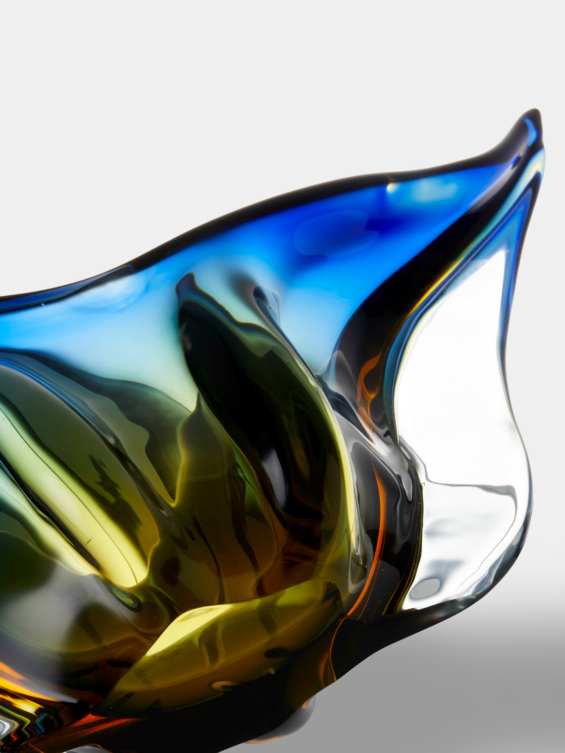 Antique and Vintage - 1950s Murano Glass Bowl (16in/40.5cm) - Clear - ABASK