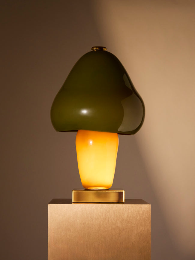 Helle Mardahl Studio - Mushroom Hand-Blown Glass Table Lamp - Green - ABASK