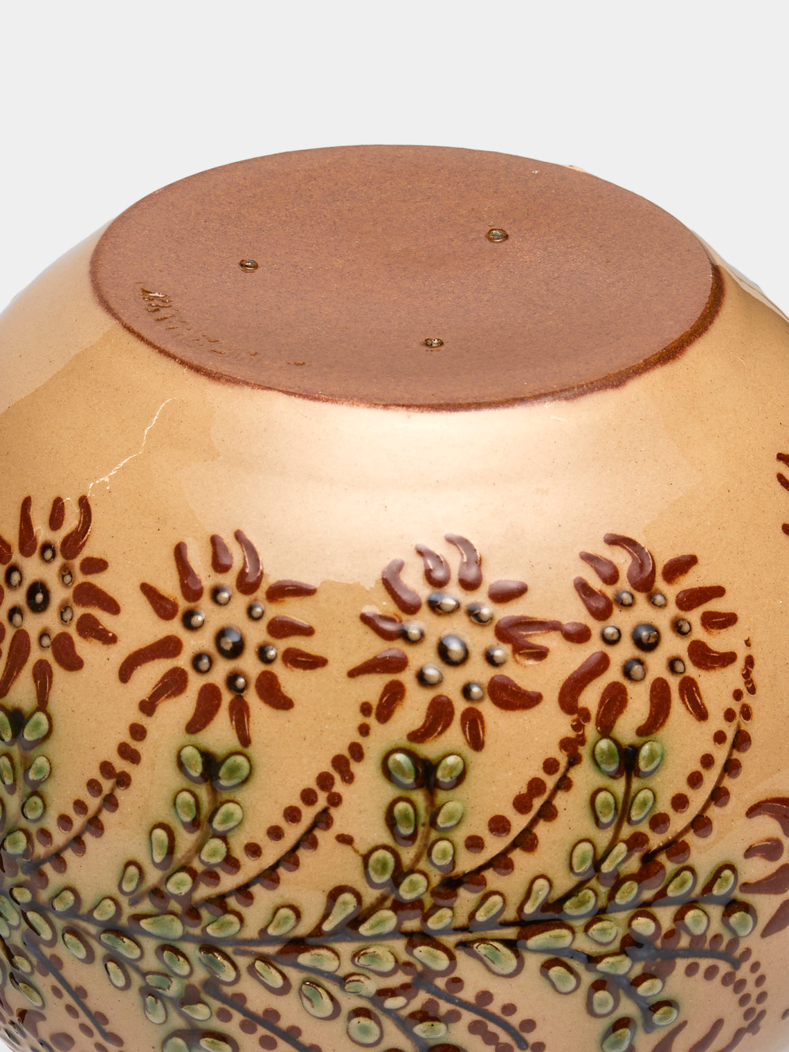 Poterie d’Évires - Flowers Hand-Painted Ceramic Vase (5in/13cm) - Cream - ABASK