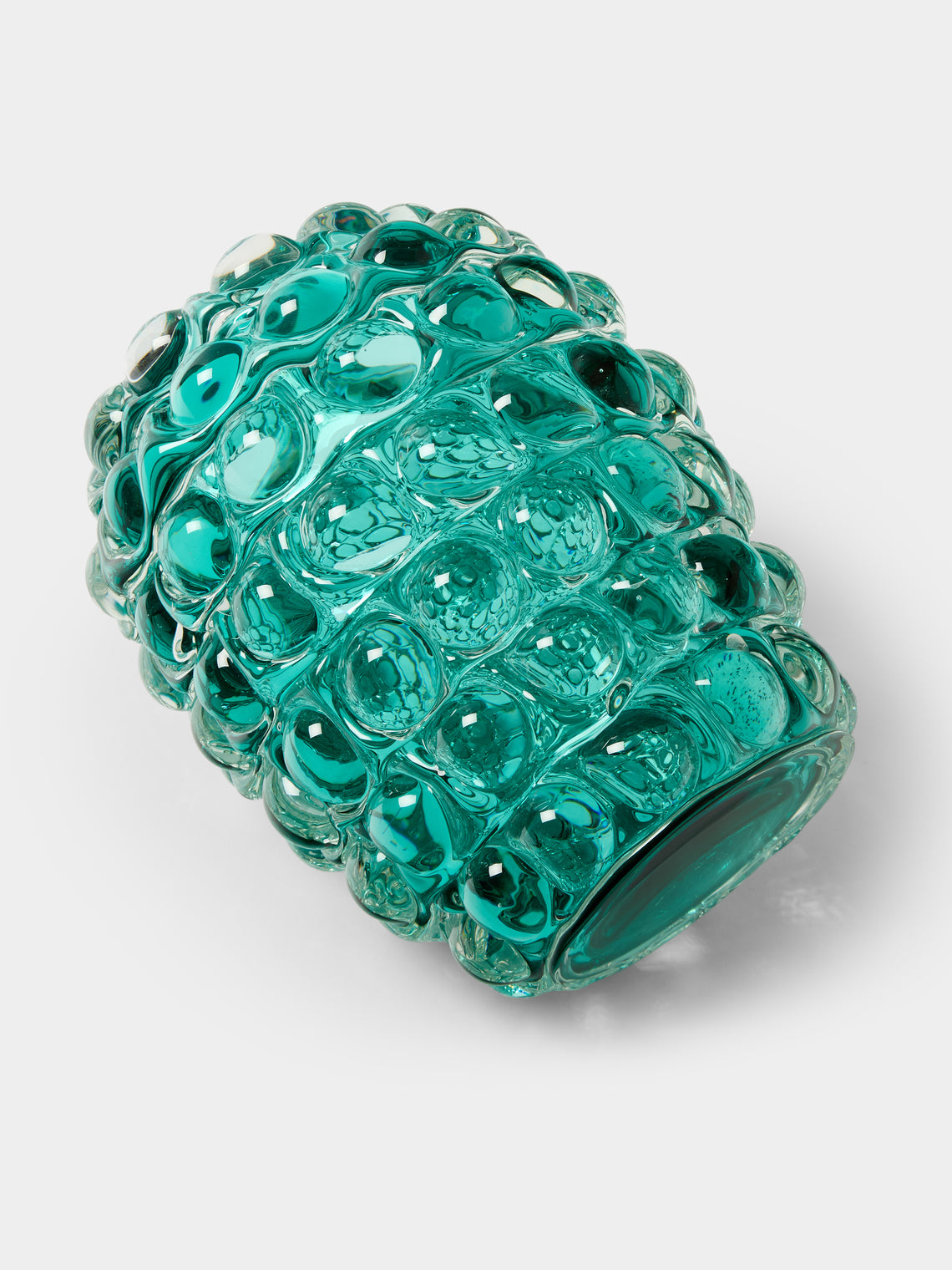 Yali Glass - Boboli Hand-Blown Murano Glass Vase (8.5in/22cm) - Blue - ABASK