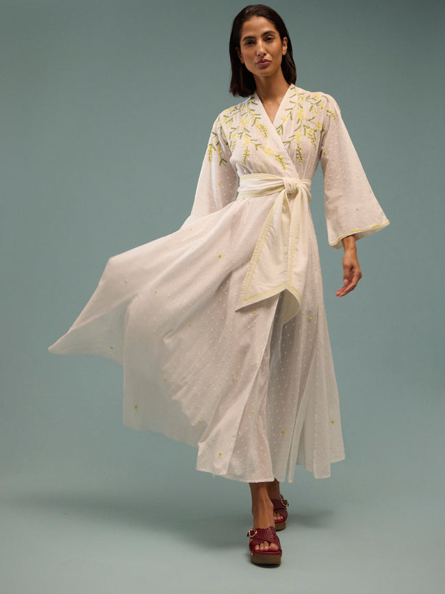 Thierry Colson - The Almudena Cotton Long Dress - White - ABASK