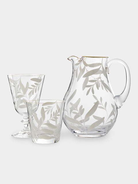 Los Vasos de Agua Clara - Saanen Hand-Painted Crystal Collection - White - ABASK - 