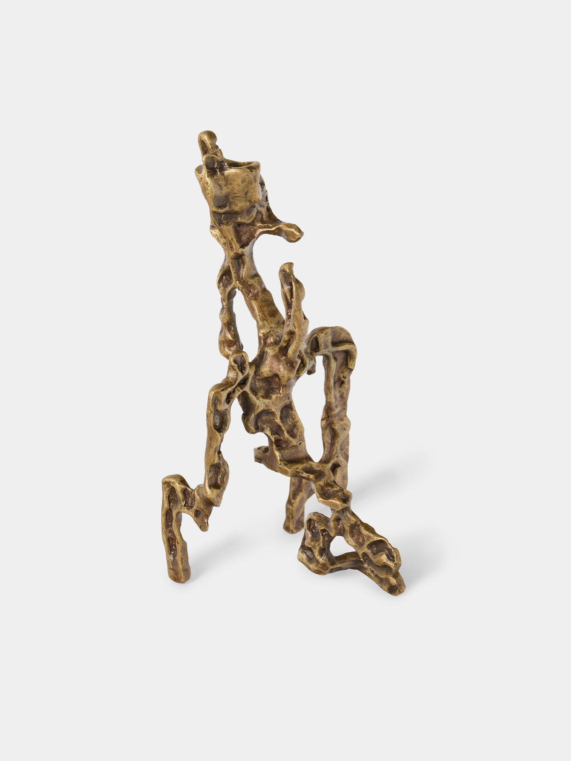 Viya - Harappa Brass Medium Candle Holder - Bronze - ABASK