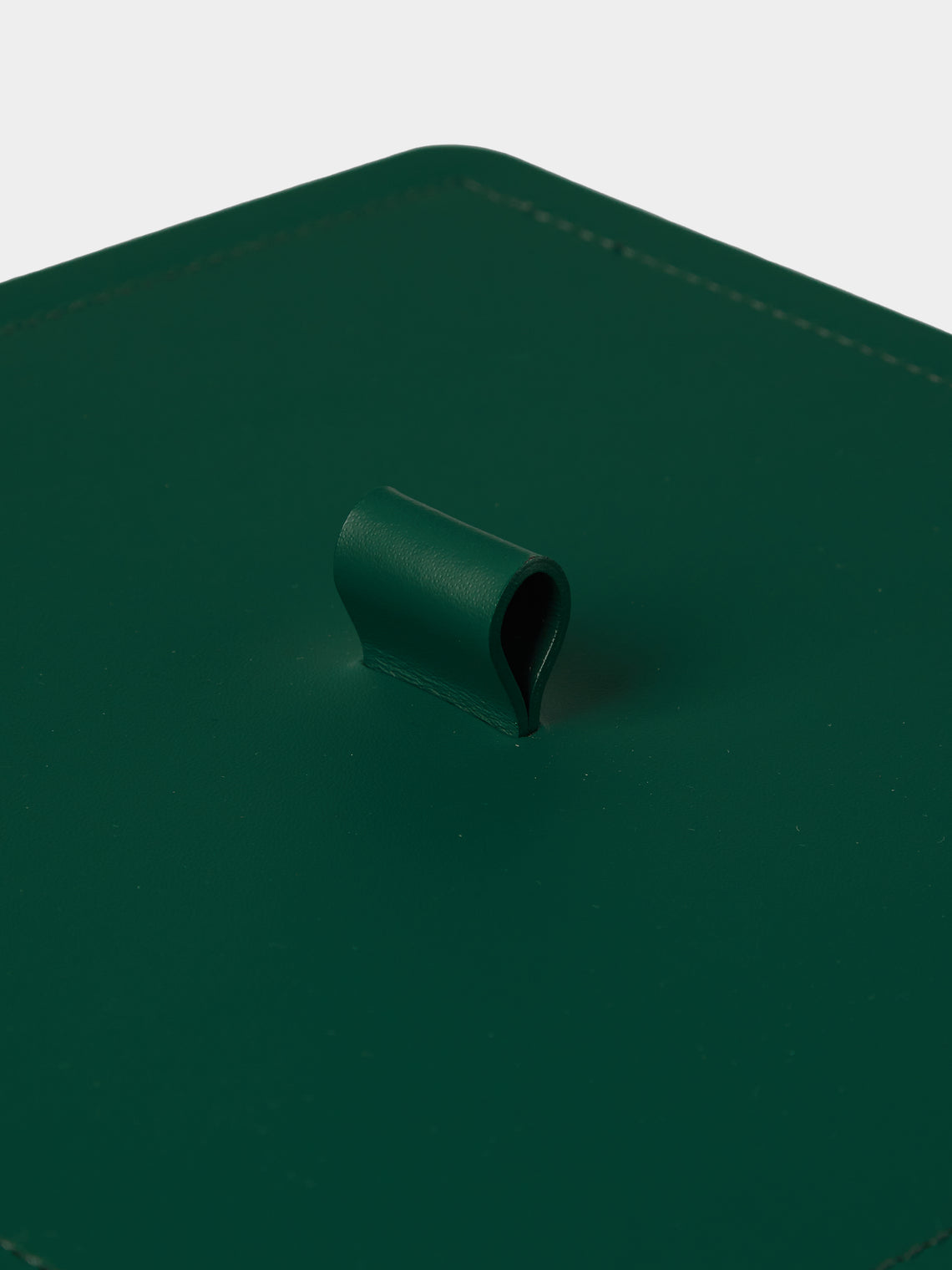 RUDI - Bino Leather Square Lidded Wastepaper Bin - Green - ABASK
