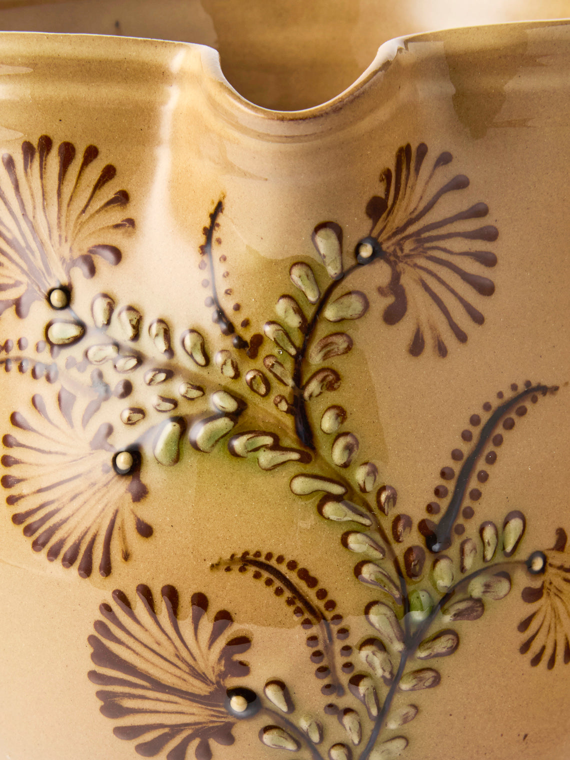 Poterie d’Évires - Flowers Hand-Painted Ceramic Medium Jug - Cream - ABASK
