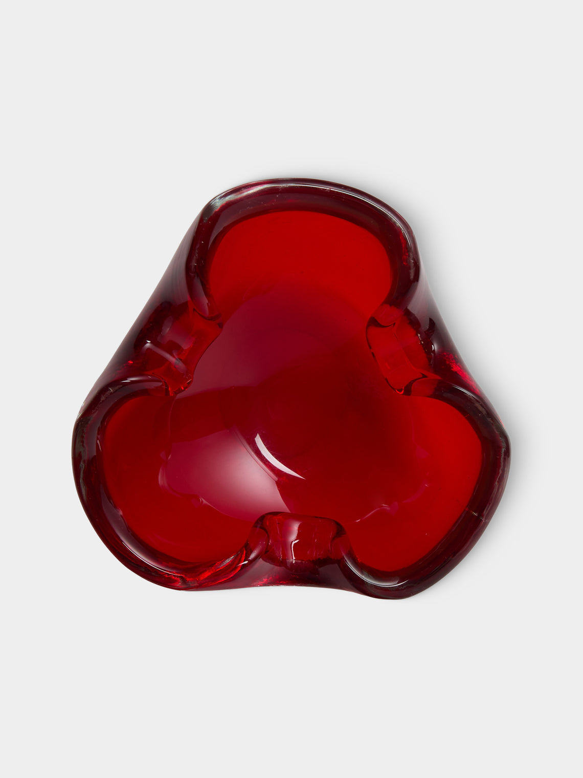 Antique and Vintage - Mid-Century Murano Glass Ashtray - Red - ABASK