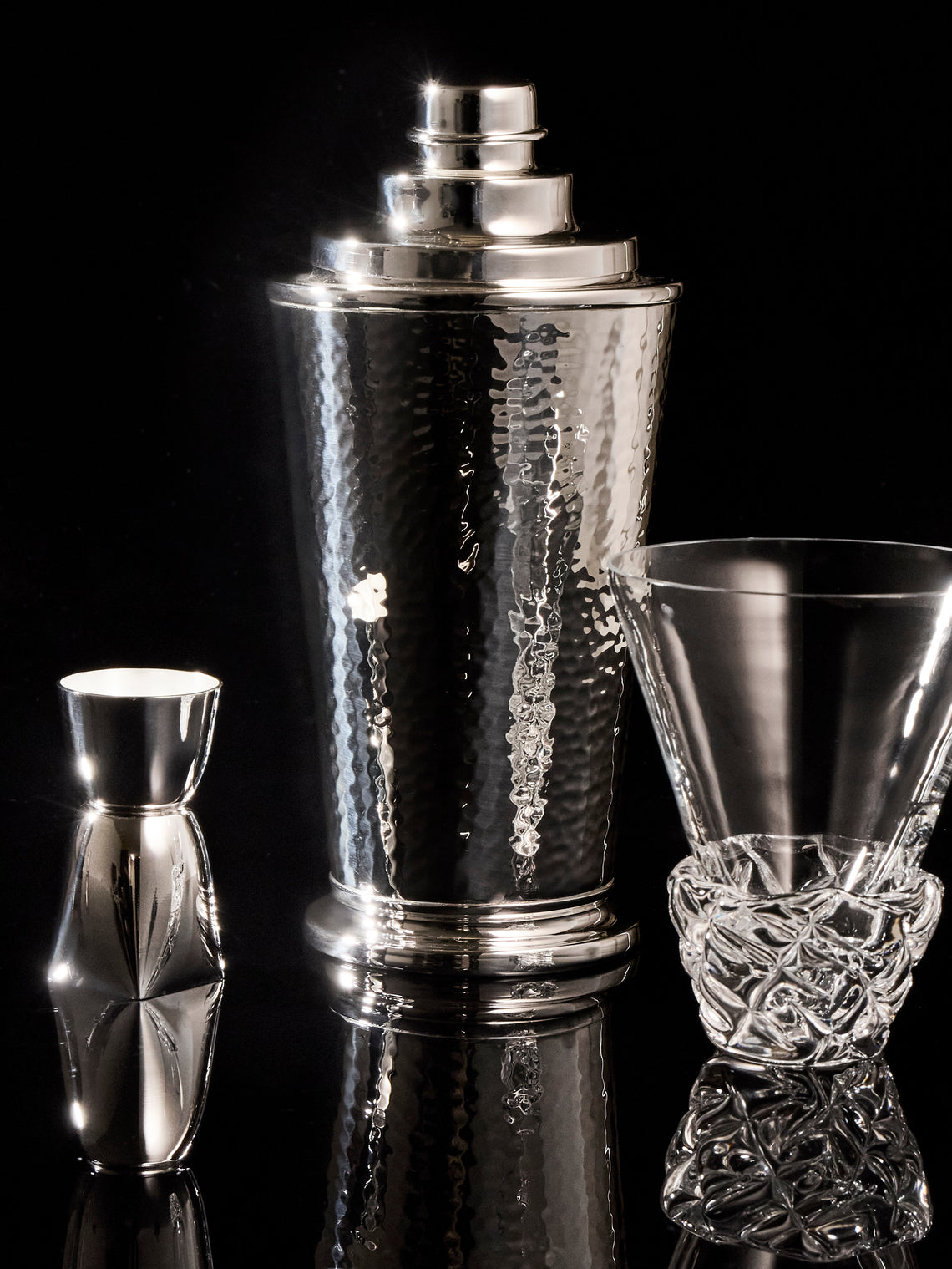 Pampaloni - Silver-Plated Hammered Large Cocktail Shaker - Silver - ABASK