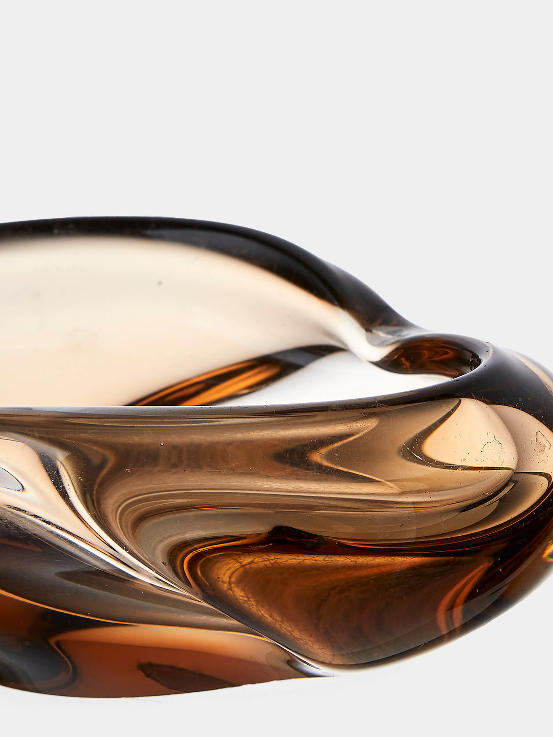 Antique and Vintage - Mid-Century Glass Ashtray - Brown - ABASK